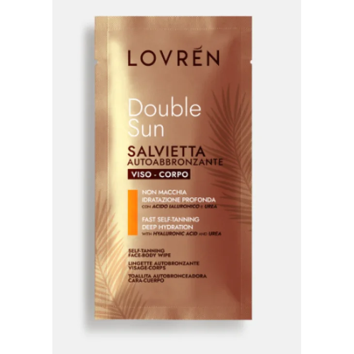 Lovren Double Sun Salvietta Autoabbronzante Viso e Corpo 1 pezzo