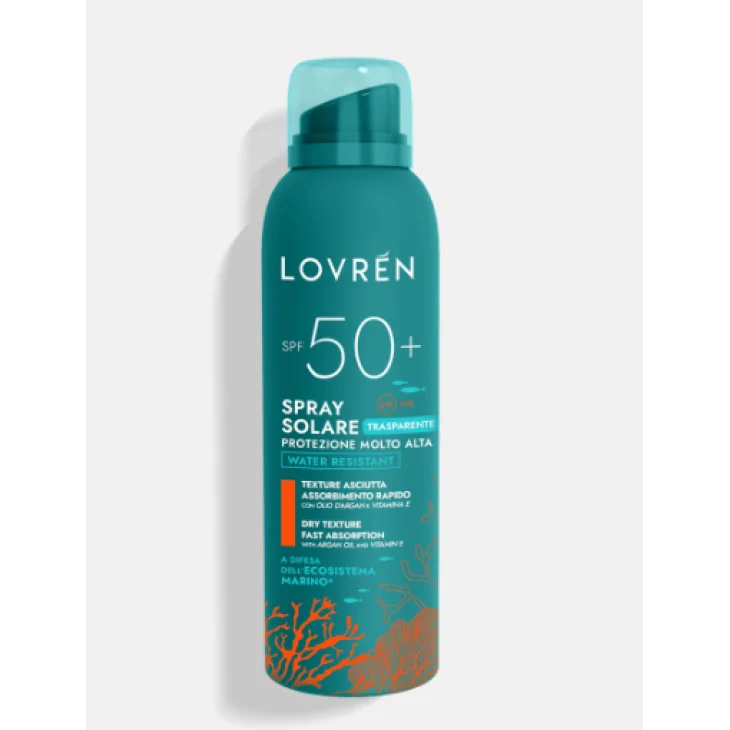 Lovren Spray Solare Trasparente Viso e Corpo SPF50+ Protezione Molto Alta 150 ml