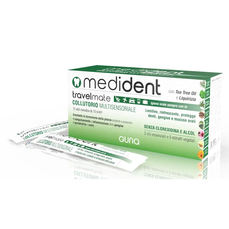 Guna Medident Travelmate Collutorio Multisensoriale 15 stick da 10 ml