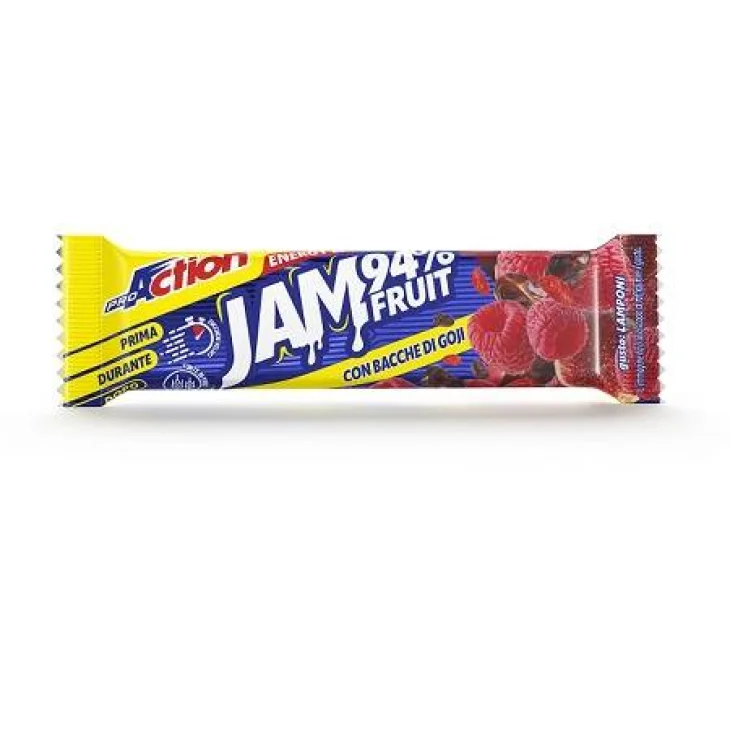 ProAction Jam Fruit 94% Bar Barretta Energetica Gusto Lampone 30 g