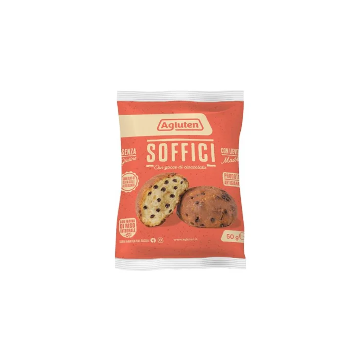Agluten Soffici con Gocce di Cioccolato Merendine Senza Glutine 50 g