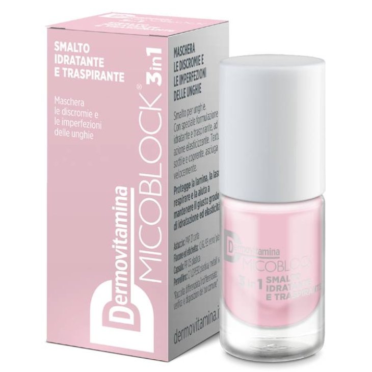 Dermovitamina Micoblock 3 in 1 Smalto Idratante e Traspirante Colore Rosa Chiaro 5 ml