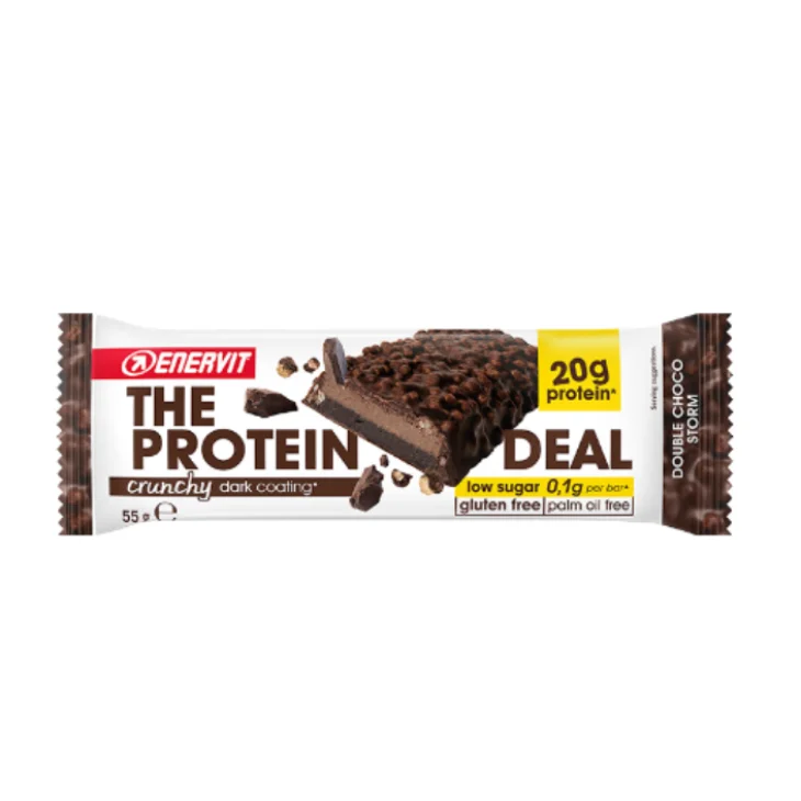 Enervit Protein Deal Bar Crunchy Double Choco Barretta Proteica 55 g