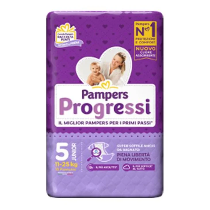 Pampers Progressi Junior Pannolini assorbenti Taglia 5 18 Pezzi