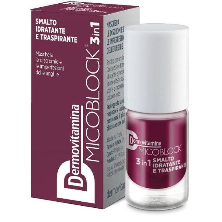 Dermovitamina Micoblock 3 in 1 Smalto Idratante e Traspirante Colore Prugna 5 ml
