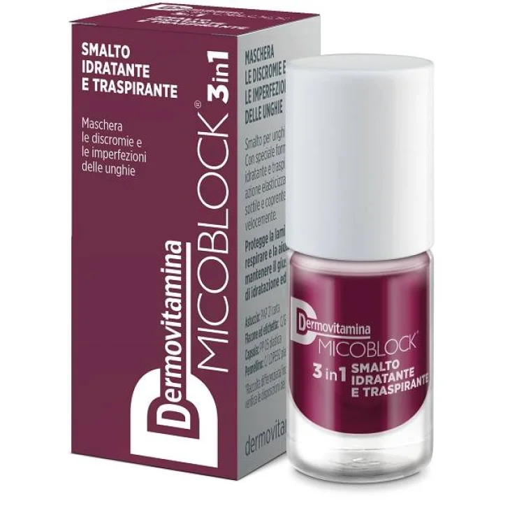 Dermovitamina Micoblock 3 in 1 Smalto Idratante e Traspirante Colore Prugna 5 ml