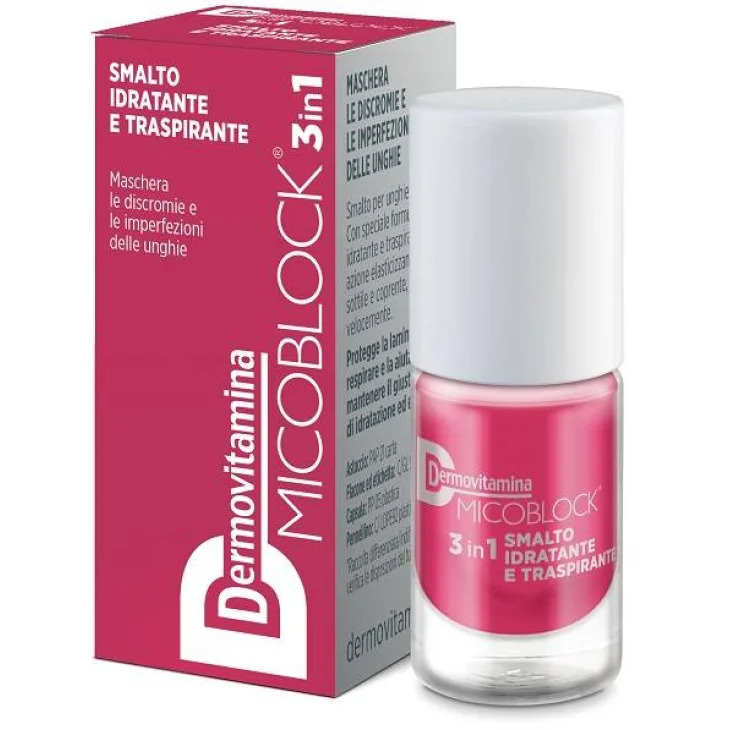 Dermovitamina Micoblock 3 in 1 Smalto Idratante e Traspirante Colore Rosa Geranio 5 ml