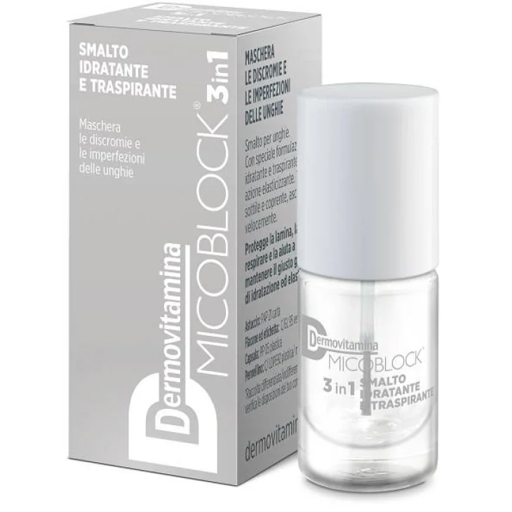 Dermovitamina Micoblock 3 in 1 Smalto Idratante e Traspirante Colore Trasparente 5 ml