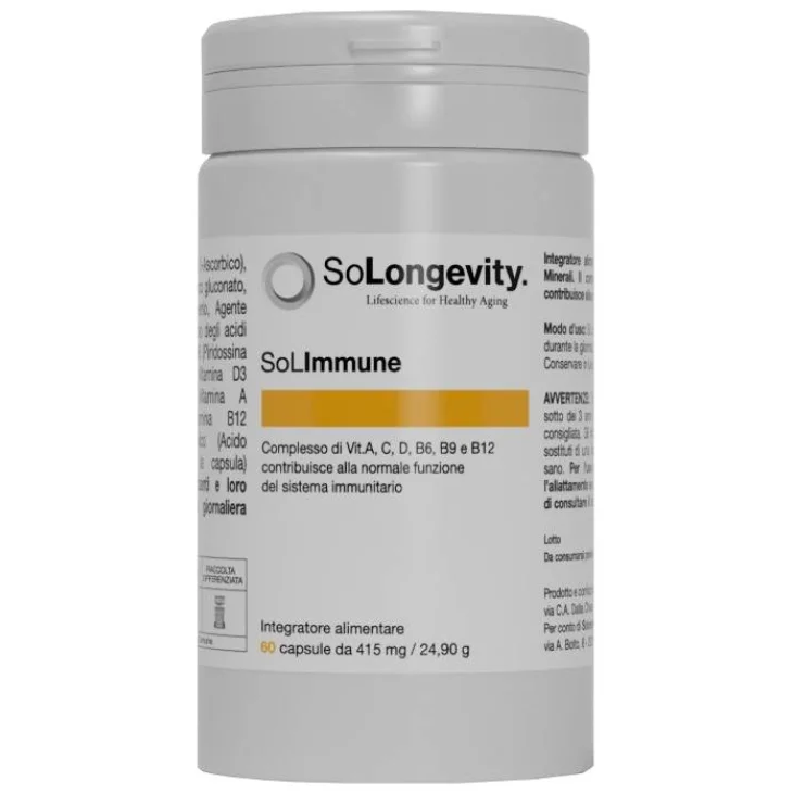 Solongevity Solimmune Integratore per il Sistema Immunitario 60 capsule