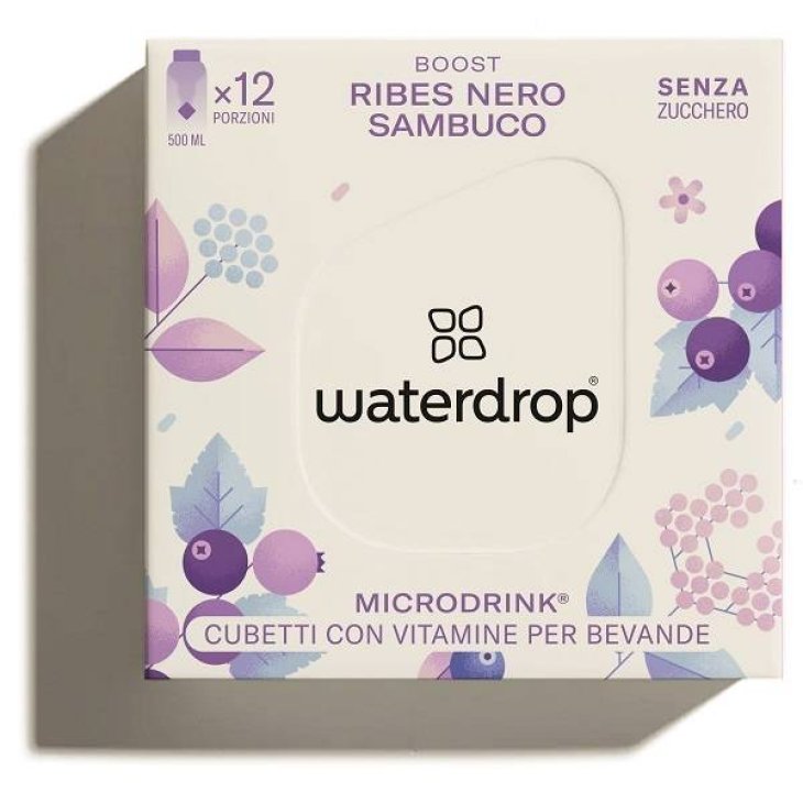 Waterdrop Microdrink Boost Cubetti con Vitamine per Bevande Gusto Lampone 12 cubetti