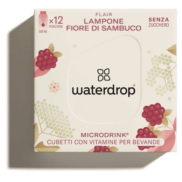 Waterdrop Microdrink Flair Cubetti con Vitamine per Bevande Gusto Lampone 12 cubetti