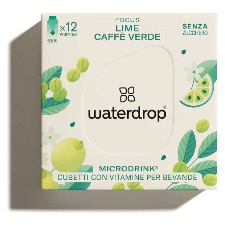 Waterdrop Microdrink Focus Cubetti con Vitamine per Bevande Gusto Lime 12 cubetti