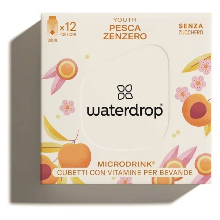 Waterdrop Microdrink Youth Cubetti con Vitamine per Bevande Gusto Pesca e Zenzero 12 cubetti