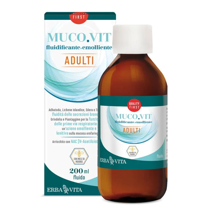 Erba Vita Mucovit Fluido Adulti Integratore per il Benessere della Gola 200 ml