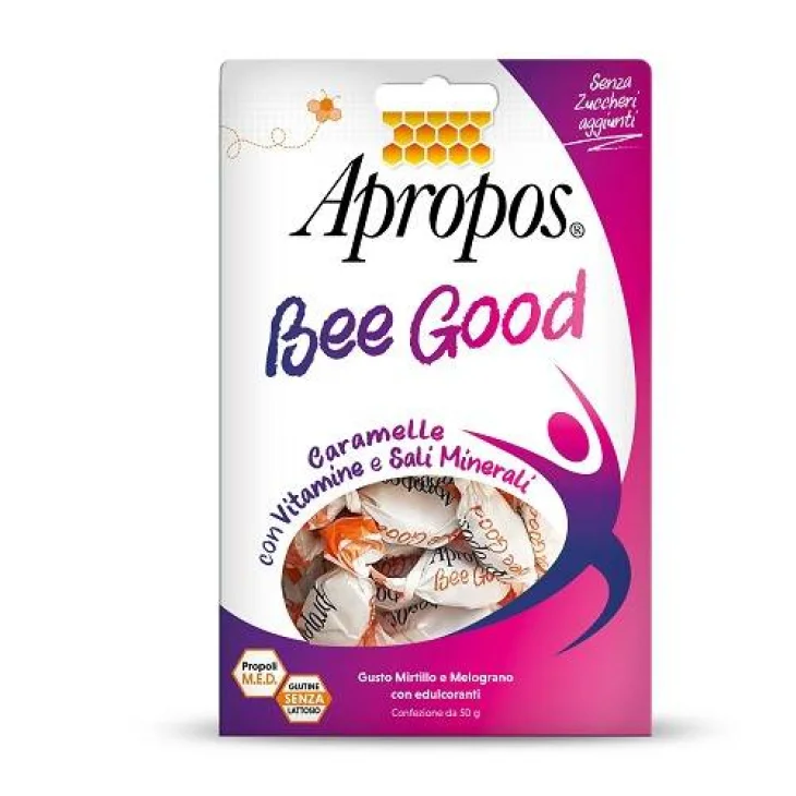 Apropos Bee Good Caramelle Multivitaminiche Gusto Mirtillo e Melograno 50 g