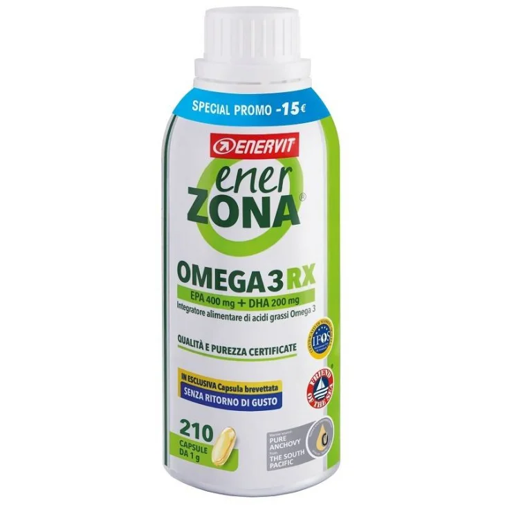 Enerzona Omega3 RX Integratore di acidi grassi e Omega3 210 capsule da 1 g Promo