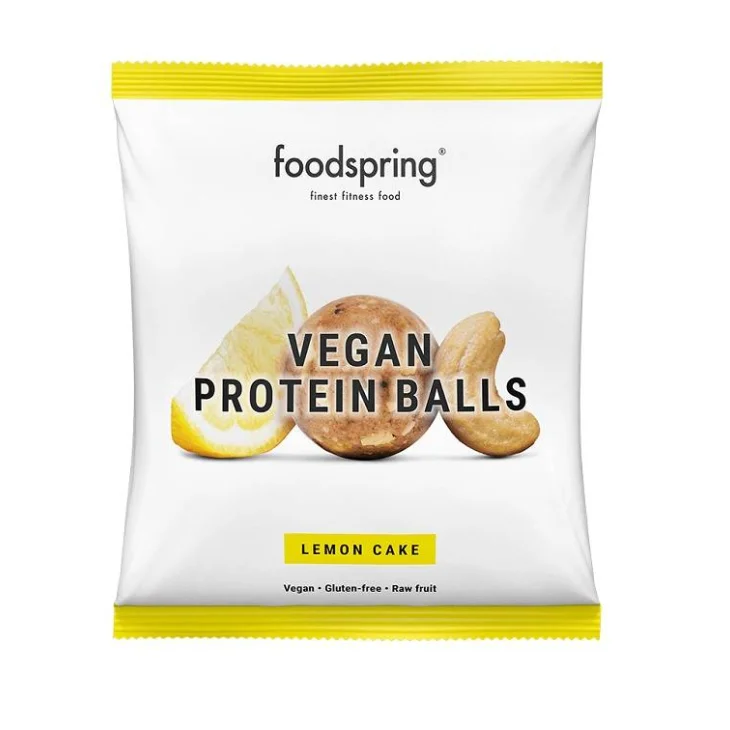 Foodspring Protein Balls Vegane Snack Proteico Gusto Torta al Limone 40 g