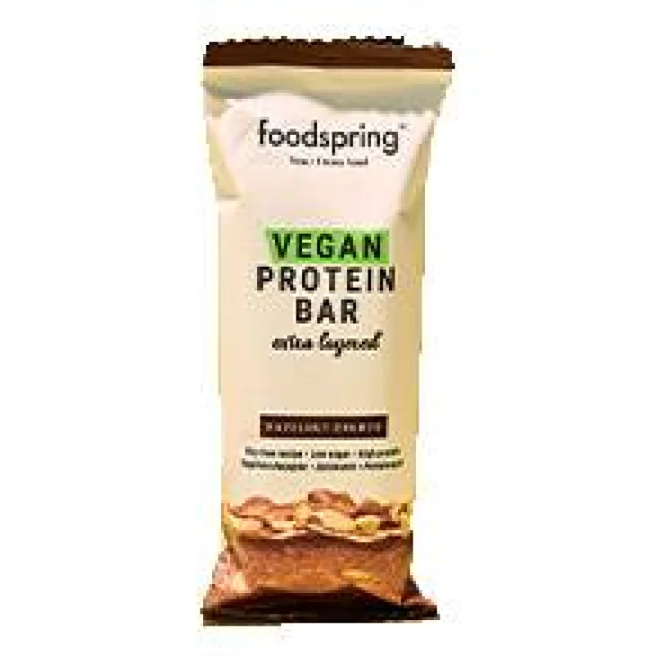 Foodspring Barretta Proteica Vegana Multistrato Gusto Nocciola Croccante 45 g