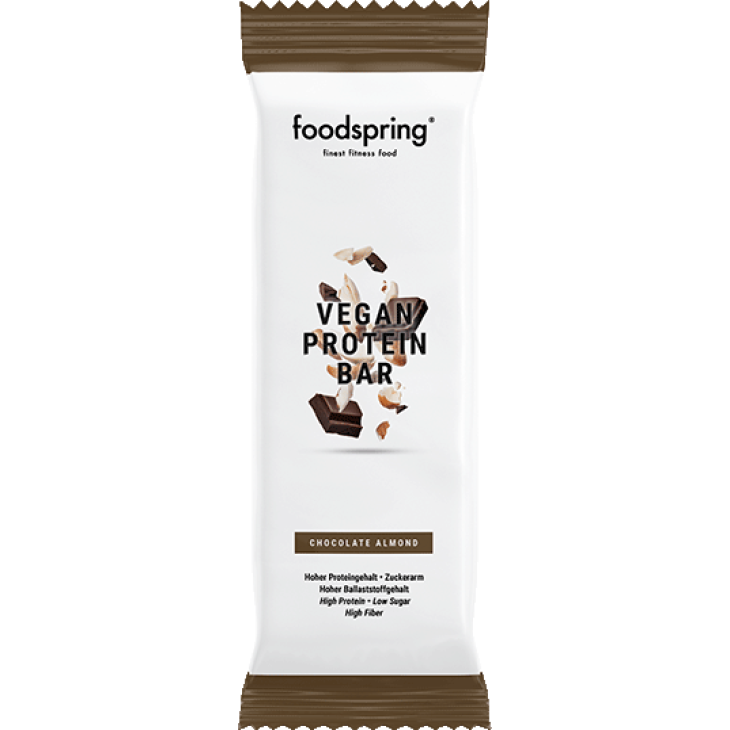 Foodspring Barretta Proteica Vegana Gusto Cioccolato e Mandorla 60 g