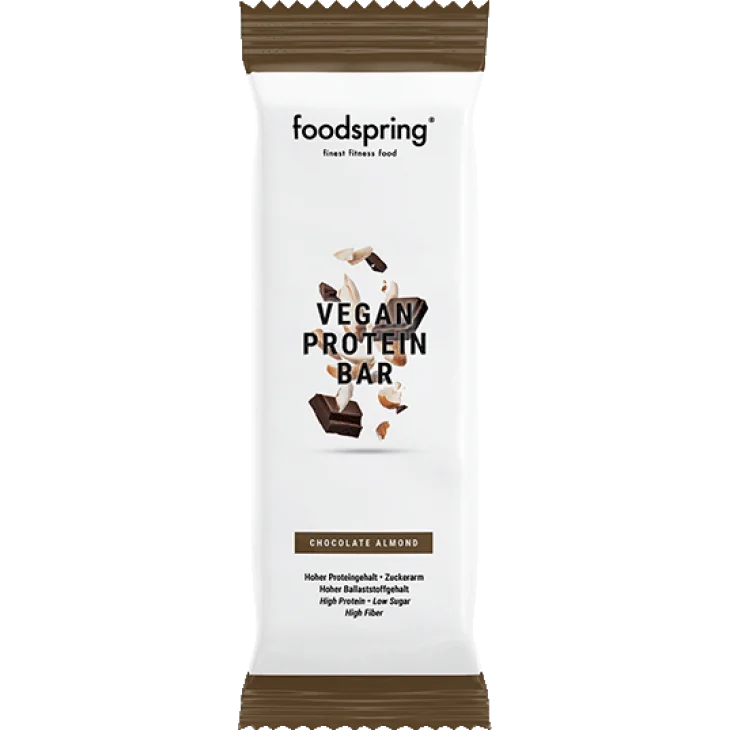 Foodspring Barretta Proteica Vegana Gusto Cioccolato e Mandorla 60 g