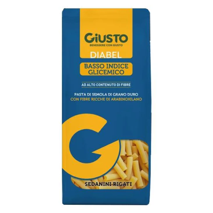 Giusto Diabel Pasta Sedanini Rigati a Basso Indice Glicemico 400 g