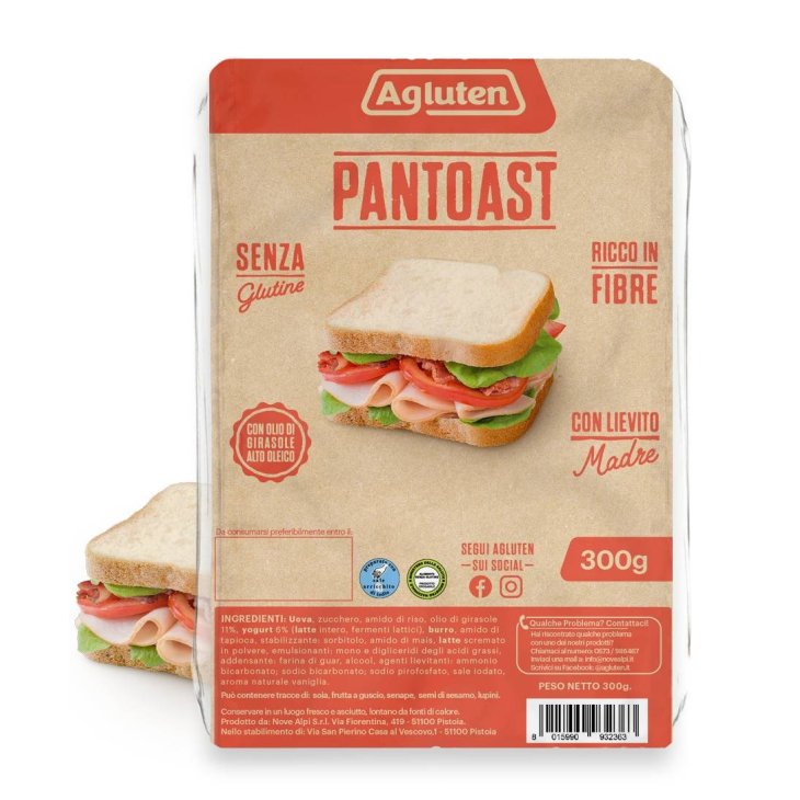 Agluten Pantoast Pane Senza Glutine e Senza Lattosio 300 g