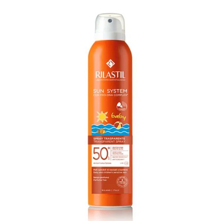 Rilastil Sun System Baby Transparent Protezione Solare per Bambini Spray SPF50+ 200 ml