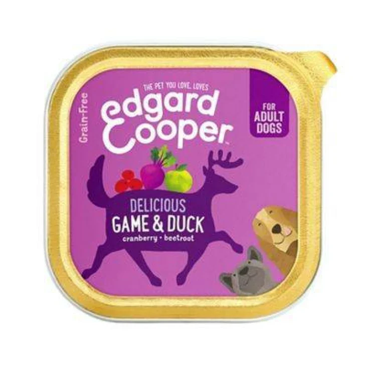Edgard Cooper Dog Cibo Umido per Cani Adulti Gusto Selvaggina e Anatra 300 g