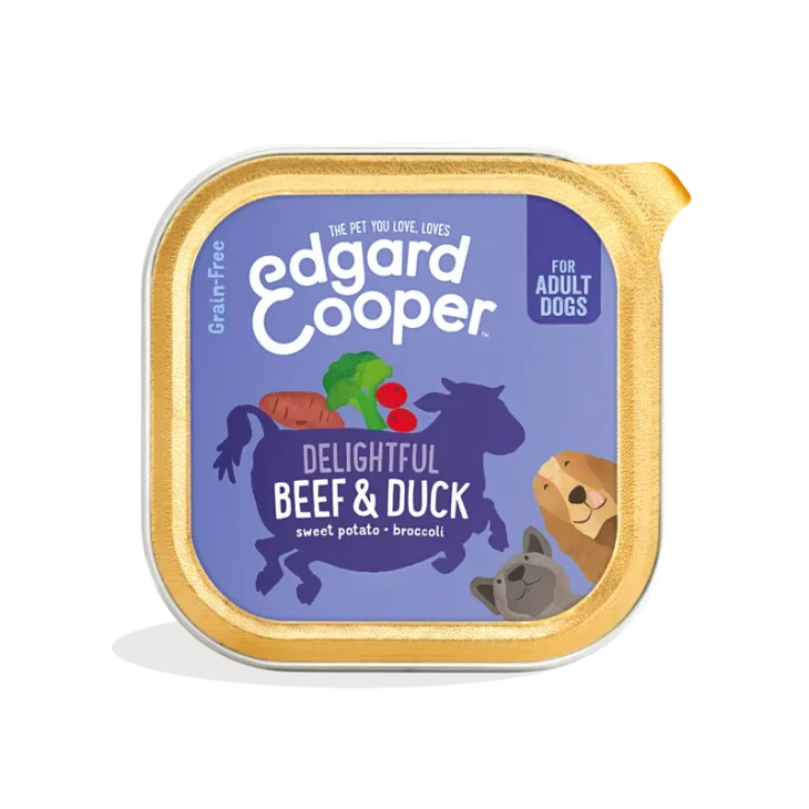 Edgard Cooper Dog Cibo Umido per Cani Adulti Gusto Manzo e Anatra 150 g