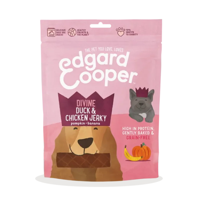 Edgard Cooper Dog Jerky Strisce di Carne di Anatra e Pollo per Cani Adulti 150 g