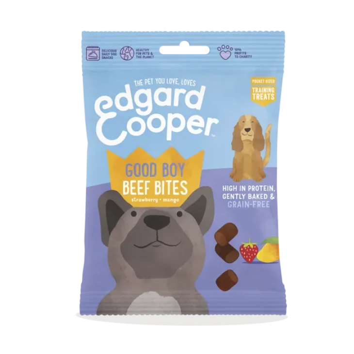 Edgard&Cooper Dog Bite Beef Snack per Cani Gusto Manzo 50 g