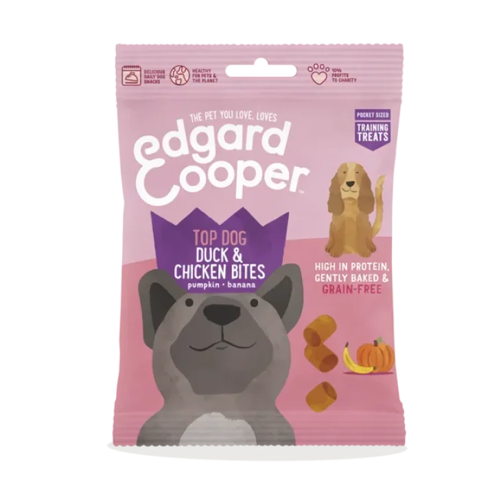 Edgard&Cooper Dog Bite Beef Snack per Cani Gusto Anatra e Pollo 50 g