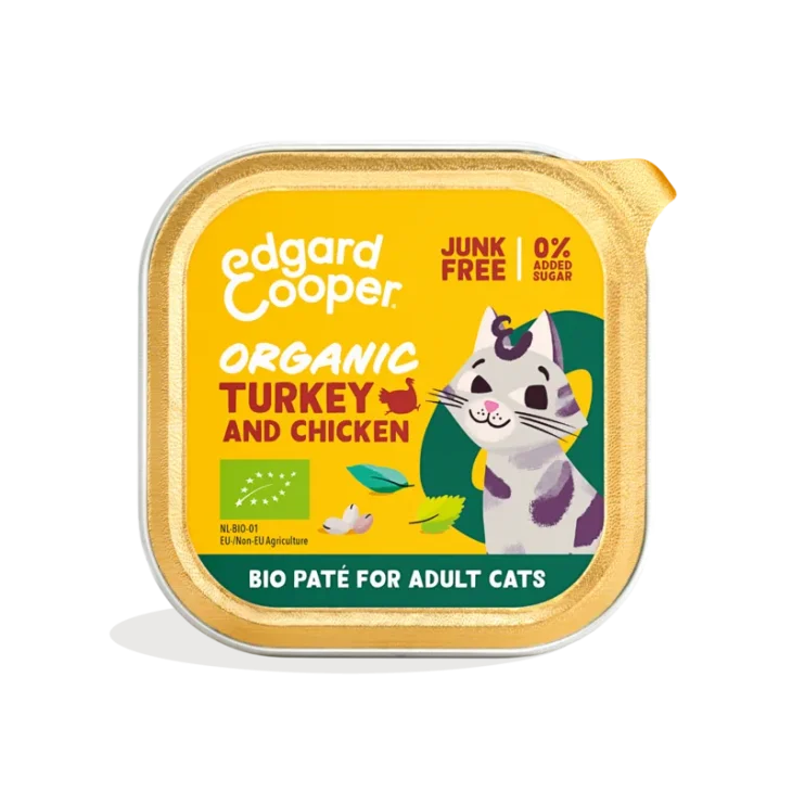 Edgard Cooper Organic Patè per Gatti Adulti Gusto Pollo e Tacchino Biologico 85 g