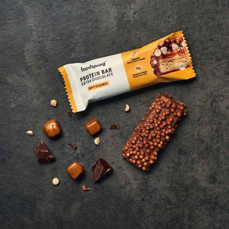Foodspring Bar Extra Chocolate Barretta Proteica Gusto Caramello Morbido 45 g