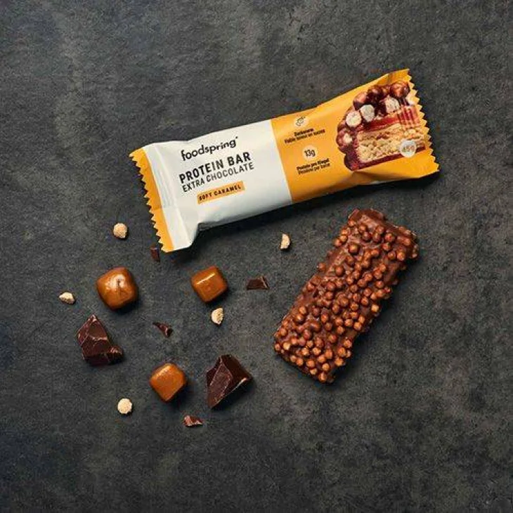 Foodspring Bar Extra Chocolate Barretta Proteica Gusto Caramello Morbido 45 g