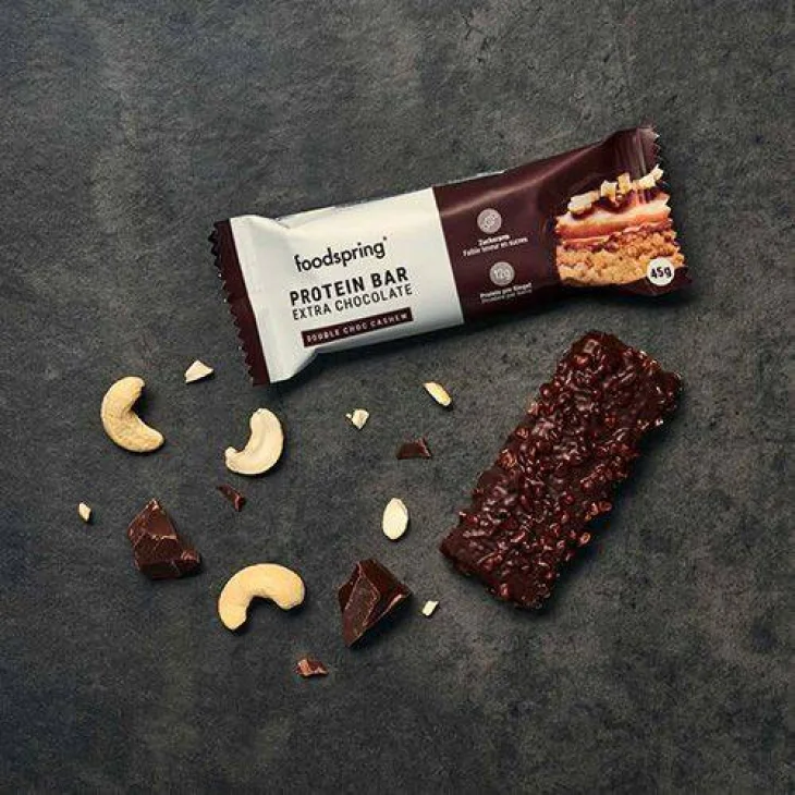 Foodspring Bar Extra Chocolate Barretta Proteica Gusto Double Chocolate 45 g