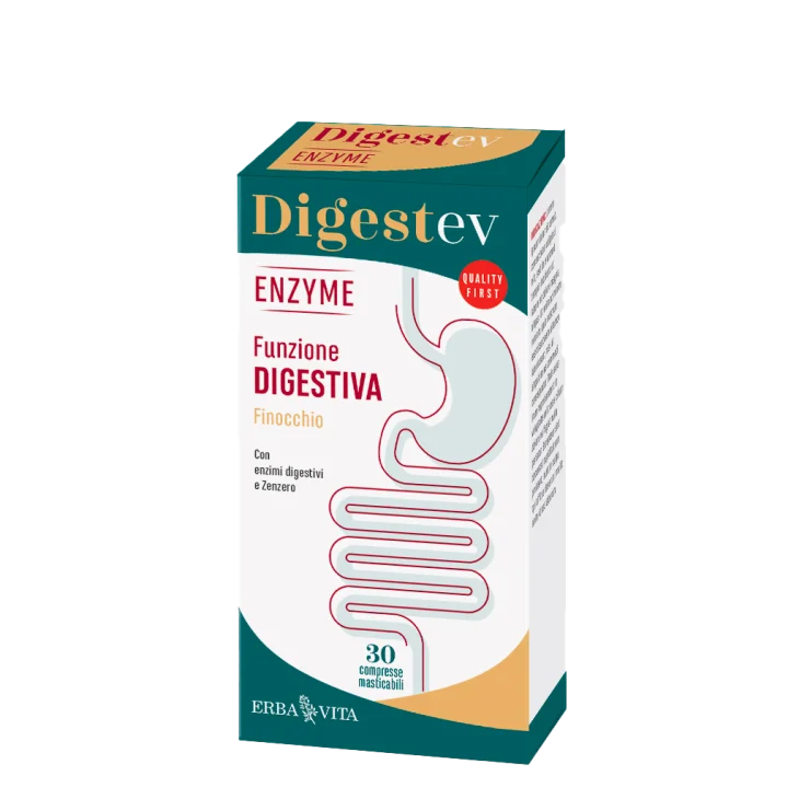 Erba Vita Digest Ev Enzyme Integratore per la Digestione 30 compresse