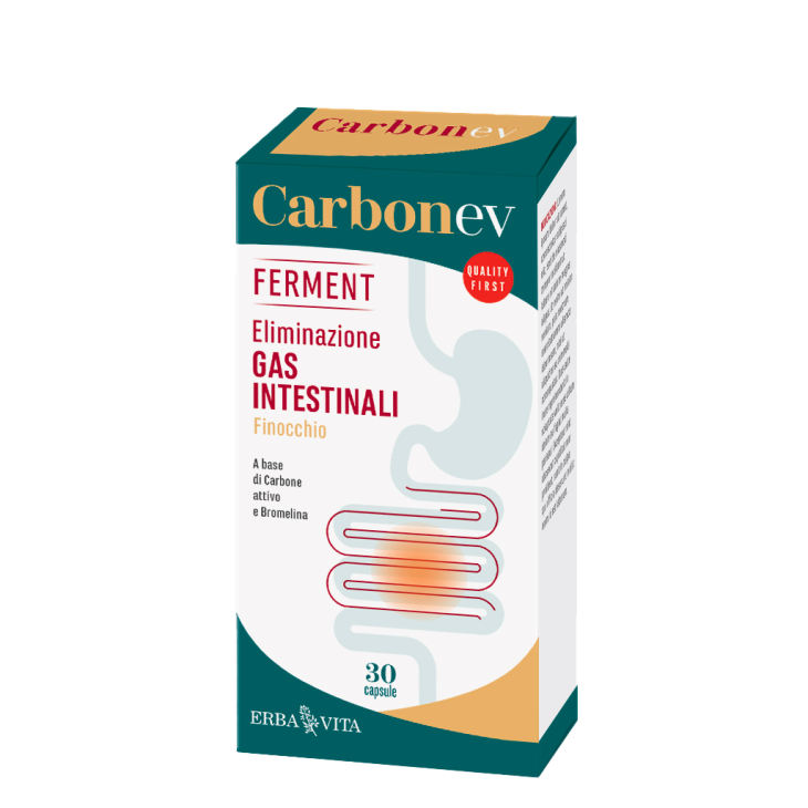 Erba Vita Carbon Ev Ferment Integratore per l'Eliminazione dei Gas Intestinali 30 capsule