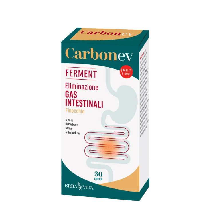 Erba Vita Carbon Ev Ferment Integratore per l'Eliminazione dei Gas Intestinali 30 capsule