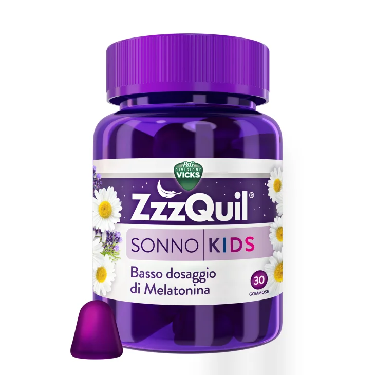 Vicks ZZZQuil Natura Kids Integratore per il Sonno dei Bambini 30 pastiglie gommose