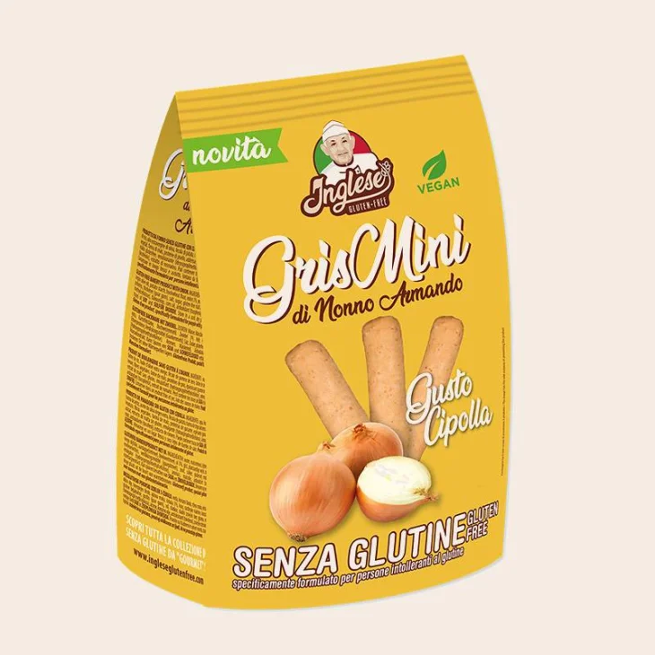 Inglese Gris Mini Grissini alla Cipolla Senza Glutine 60 g