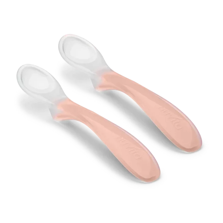 Nuvita Set Cucchiaini in Silicone 6M+ Colore English Rose 2 pezzi