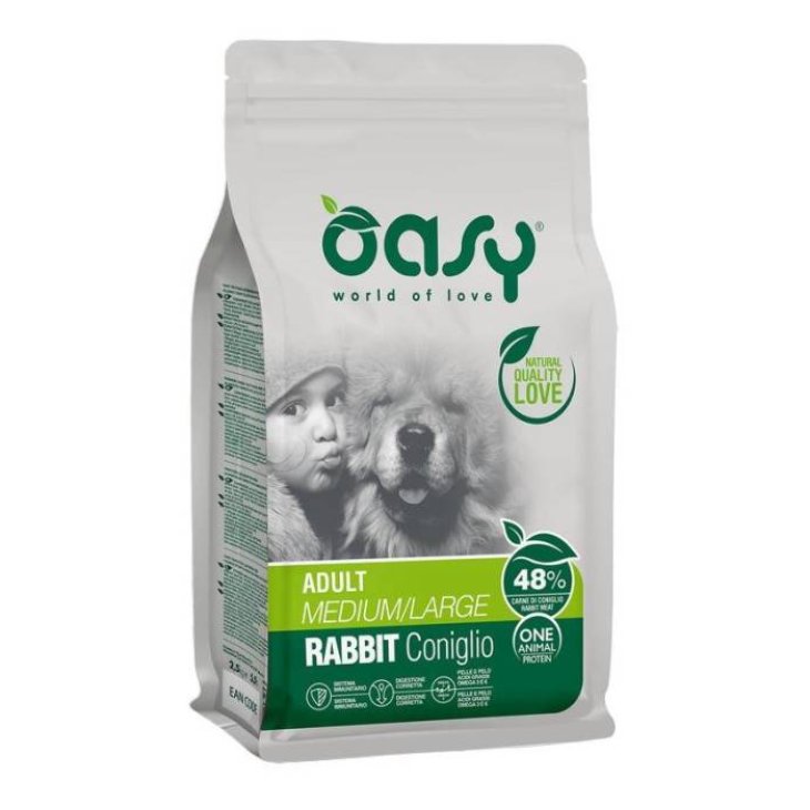 Oasy Dry Dog Aap Adult Medium/Large Coniglio Alimento per cani adulti 12 kg New Pack