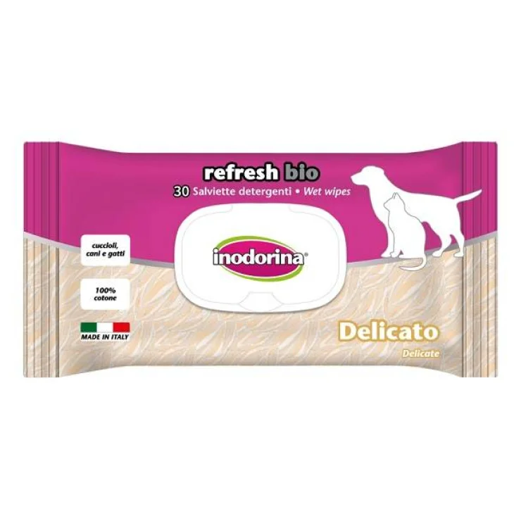 Inodorina Bio Neutra Salviette detergente per cane e gatto 30 pezzi