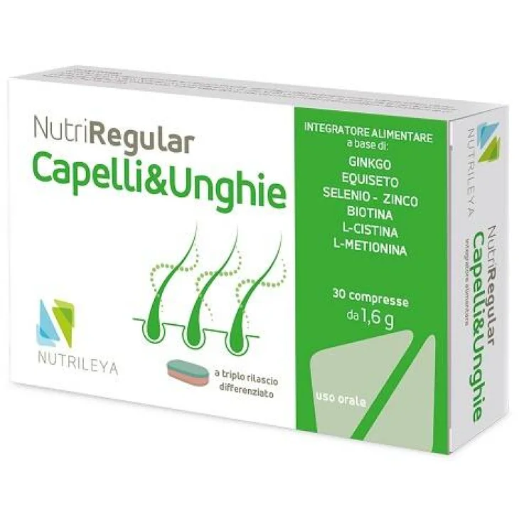 Nutrileya Nutriregular Capelli & Unghie Integratore per il Benessere di Capelli e Unghie 30 compresse