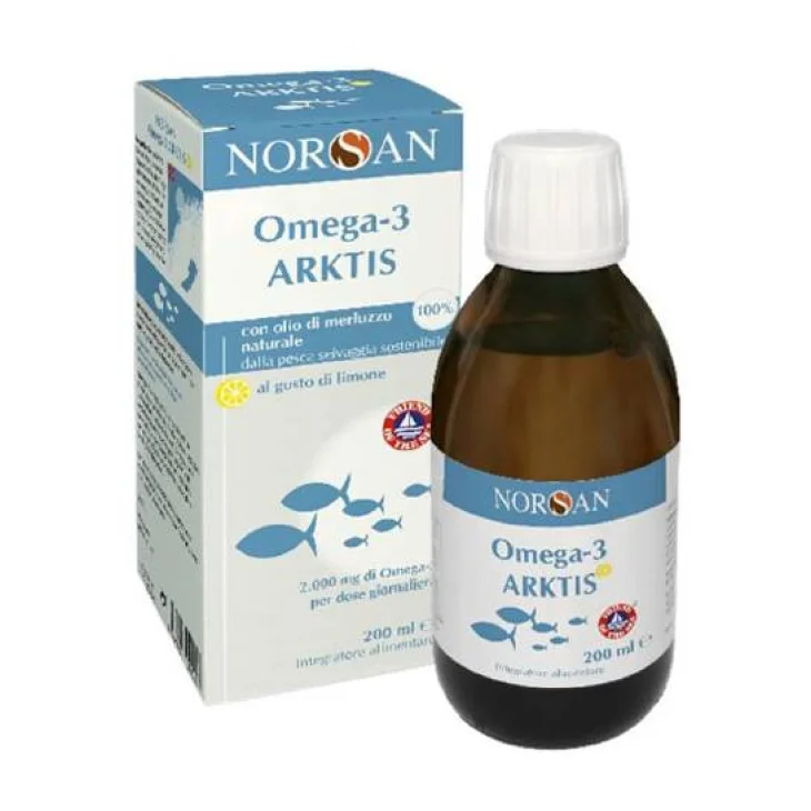 Norsan Omega 3 Arktis Integratore con Olio di Merluzzo Gusto Limone 200 ml