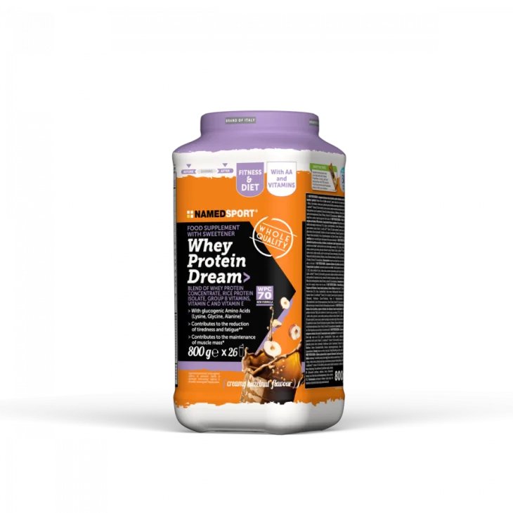 Named Sport Whey Protein Dream Proteine per Sportivi Gusto Nocciola 800 g