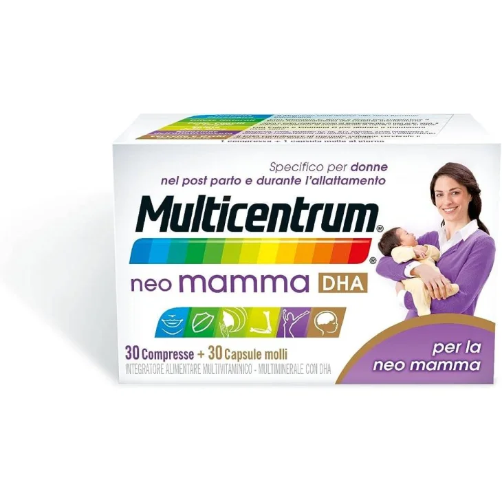Multicentrum Neo Mamma DHA Integratore per La Gravidanza e l'Allattamento 30 compresse + 30 capsule