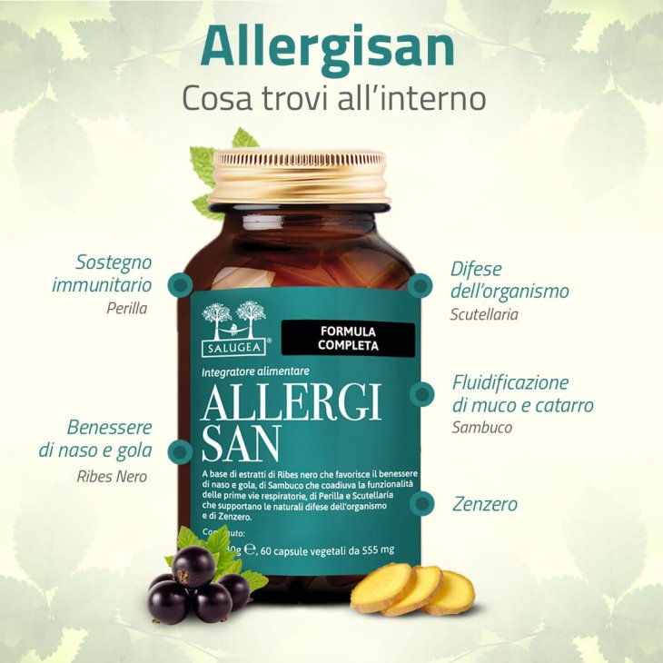 Salugea Allergisan Integratore Naturale per Persone Sensibili agli Allergeni 60 capsule