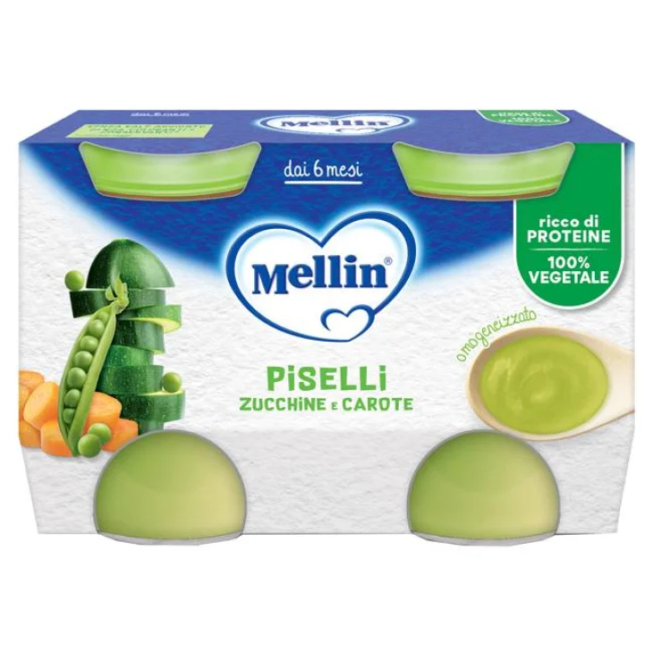 Mellin Piselli e Carote Omogeneizzato 2 vasetti x 130 g